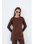Kadın Viskon Full Likra Tunik-Kahve 1