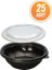 Plastik Yuvarlak Kase 750 cc Yemek Kabı Şeffaf Kapaklı Mikrodalga Uyumlu 25 Adet 1