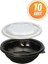 Plastik Yuvarlak Kase 1000 cc Yemek Kabı Şeffaf Kapaklı Mikrodalga Uyumlu 10 Adet 1