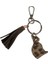 Mini Kedi , Leopar Hakiki Deri , Kahverengi Deri Püsküllü Mini Anahtarlık , Çanta Süsü ,bag Charm 1