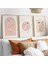 Mc Home Art Doğal Ahşap Çerçeveli Uv Baskı 3'lü Pembe Çiçek Desenli Tablo Seti – Modern & Şık Duvar Dekoru 1