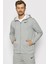 Dri-Fıt Full Zip Erkek Gri Kapüşonlu Sweatshirt 4