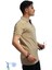 Erkek Slim Fit Dar Kesim Pamuklu Yumuşak Doku Nefes Alan Kumaş Kıvrılmaz Yaka Haki Polo Yaka Tişört Vizon Petrol 3