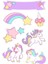 Unicorn Yenilebilir Cupcake ve Pasta Resim Baskı 1