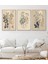 Mc Home Art Doğal Ahşap Çerçeveli Uv Baskı 3'lü Soyut Çiçek Desenli Tablo Seti – Modern & Şık Duvar Dekoru 1