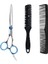 3 Parça Kuaför Saç Bıyık Makas Set, Düz Makas ve Tarak, 16 cm 1