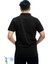 Erkek Slim Fit Dar Kesim Pamuklu Yumuşak Doku Nefes Alan Kumaş Kıvrılmaz Yaka Haki Polo Yaka Tişört Siyah 3