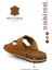 Hakiki Deri Erkek Terlik Doğal Deri Terlik T Taba 6