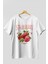 Strawberry Ön Baskılı Oversize T-Shirt Erkek Kadın Pamuk Bisiklet Yaka Tişort 3
