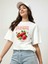 Strawberry Ön Baskılı Oversize T-Shirt Erkek Kadın Pamuk Bisiklet Yaka Tişort 4