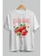 Strawberry Ön Baskılı Oversize T-Shirt Erkek Kadın Pamuk Bisiklet Yaka Tişort 5