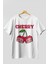Cherry Cherries 10 Ön Baskılı Oversize T-Shirt Erkek Kadın Pamuk Bisiklet Yaka Tişort 3