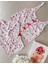 Likralı Şortlu Kalpli Beyaz Pijama Takımı 2