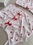 Likralı Şortlu Kalpli Beyaz Pijama Takımı 3