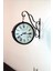 Büyük 45cm Sessiz Yuvarlak Çelik Çift Taraflı Cam Dikey İki Yönlü İstasyon Duvar Saati Station Clock 5