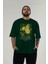 Lemon Ön Baskılı Yeşil Oversize T-Shirt Erkek Kadın Pamuk Bisiklet Yaka Tişort 6