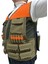 Avcı Yeleği - 50 Fişek Kapasiteli - Koyu Haki Üzerine Haki Kumaş - Turuncu Omuzlu -12KALİBRE 3