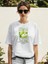 Pear Ön Baskılı Beyaz Oversize T-Shirt Erkek Kadın Pamuk Bisiklet Yaka Tişort 1