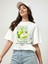 Pear Ön Baskılı Beyaz Oversize T-Shirt Erkek Kadın Pamuk Bisiklet Yaka Tişort 4