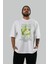Pear Ön Baskılı Beyaz Oversize T-Shirt Erkek Kadın Pamuk Bisiklet Yaka Tişort 7