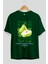 Pear Ön Baskılı Yeşil Oversize T-Shirt Erkek Kadın Pamuk Bisiklet Yaka Tişort 2