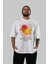 Mango Ön Baskılı Beyaz Oversize T-Shirt Erkek Kadın Pamuk Bisiklet Yaka Tişort 7
