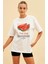 Watermelon Ön Baskılı Beyaz Oversize T-Shirt Erkek Kadın Pamuk Bisiklet Yaka Tişort 2