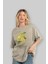 Lemon Ön Baskılı Bej Oversize T-Shirt Erkek Kadın Pamuk Bisiklet Yaka Tişort 4