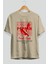 Pepper Ön Baskılı Bej Oversize T-Shirt Erkek Kadın Pamuk Bisiklet Yaka Tişort 3