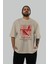 Pepper Ön Baskılı Bej Oversize T-Shirt Erkek Kadın Pamuk Bisiklet Yaka Tişort 5