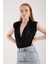 Anvelop Yaka Vatkalı Çıtçıtlı Kadın Bluz 3
