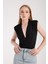 Anvelop Yaka Vatkalı Çıtçıtlı Kadın Bluz 5