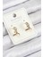 Xuping Zirkon Taşlı Kemer Model Gold Renk Kadın Küpe 1