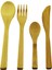4pcs Ahşap Bambu Mutfak Seti 2 Kaşık - Çatal - Bıçak (4887) 1