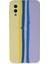 Samsung Galaxy A02 Kılıf Ebruli Lansman Silikon - Sarı-Lila 1