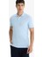 Slim Fit Dar Kesim Polo Yaka Kısa Kollu Pamuklu Modal Karışımlı Basic Düz Tişört M6609AZ25SP 1