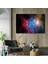 Tekli Yatay Kanvas Duvar Tablosu Uzay Kırmızı Mavi Pembe Yıldızlar 1