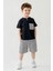 Cep Detaylı Şortlu Keten Erkek Çocuk 2 li takım - Siyah 1