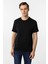 Siyah Regular Düz Bisiklet Yaka Tişört 1