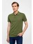 Haki Slim Düz Polo Yaka Tişört 2