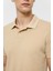 Bej Slim Düz Polo Yaka Tişört 4