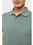 Su Yeşili Slim Düz Polo Yaka Tişört 3