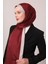 Bordo Halka Desen Monogram Şal 1
