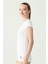 Lisanslı %47 Pamuk - %47 Modal Yuvarlak Yaka Kısa Kol Günlük T-Shirt / Beyaz 2