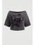 Füme Gotik Skulls Omuzu Açık Y2K Kısa Kollu Crop 1