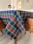 Çift Taraflı 160X160 cm Iskoç Desen Masa Örtüsü | Piknik Örtüsü | Sofra Bezi | Ekose Kare Model 1