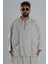 Keten Kumaş Oversize Bej Tasarım T-Shirt 1