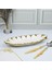 Roy Kıng Flora Gold Oval Derin Sunum Tabak 38*17*5 cm 1