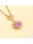 BINRONG0088 Pembe Zirkon Taşlı Kolye (Yurt Dışından) 2
