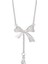 BINRONG0190 Gümüş Püsküllü Kurdele Zirkon Taşlı 启杭NO0090银色流苏蝴蝶结锆石项链 (Yurt Dışından) 1